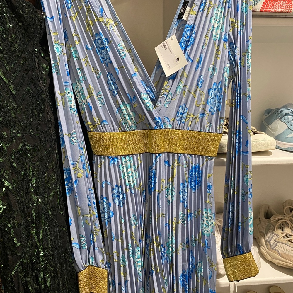 Blue floral maxi dress